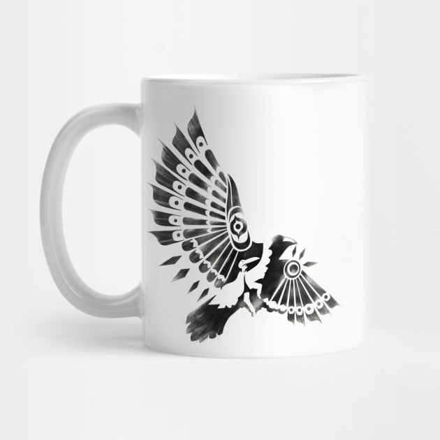 Raven Crow Shaman tribal tattoo design by SFDesignstudio